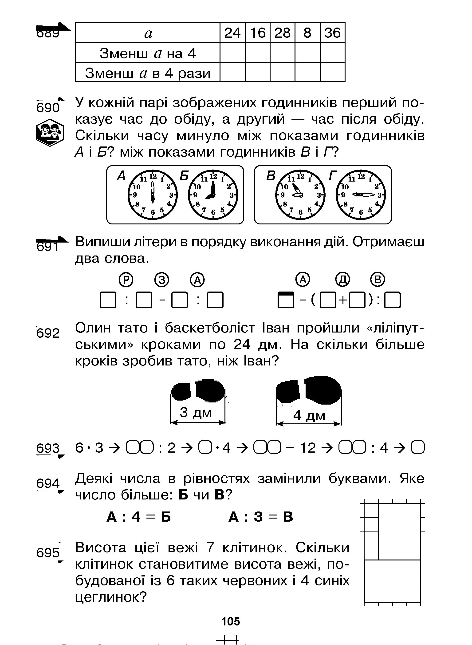 Сторінка 105 підручник 2 клас математика Будна Беденко 2019 - Гдз -  математика 5 клас, математика 6 клас, українська мова